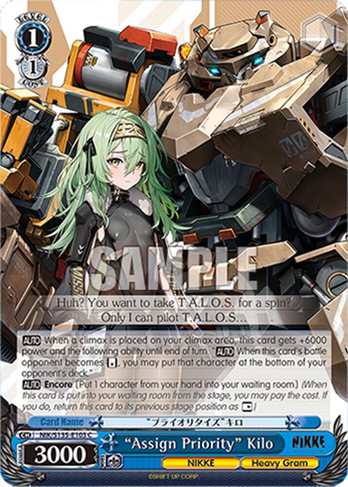 NIK-S135-103 “Assign Priority” Kilo
