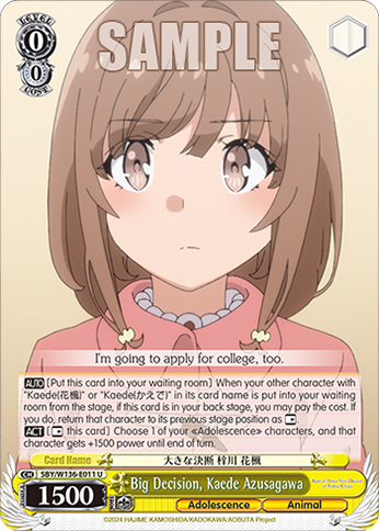 SBY/W136-E011 Big Decision, Kaede Azusagawa