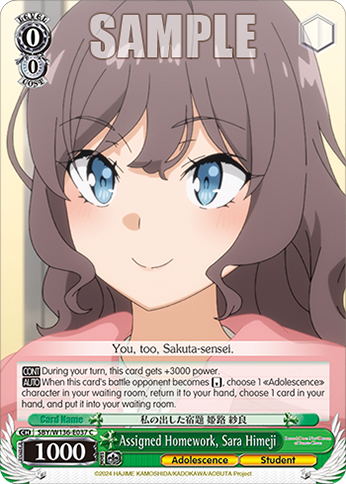 SBY/W136-E037 Assigned Homework, Sara Himeji
